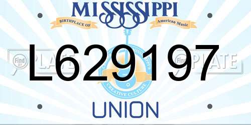 L629197 Mississippi License Plate