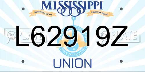 L62919Z Mississippi License Plate