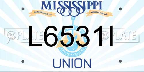 L6531I Mississippi License Plate