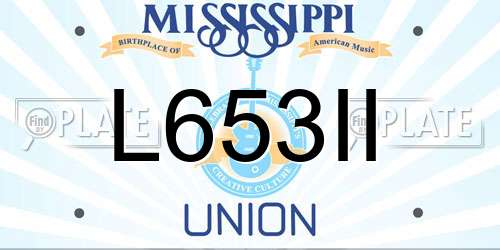 L653II Mississippi License Plate