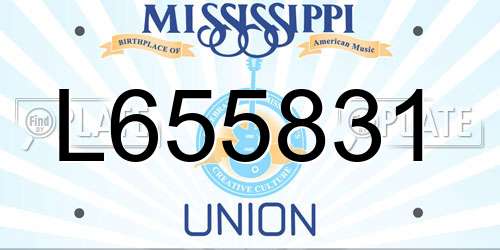 L655831 Mississippi License Plate