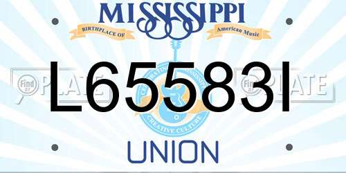 L65583I Mississippi License Plate