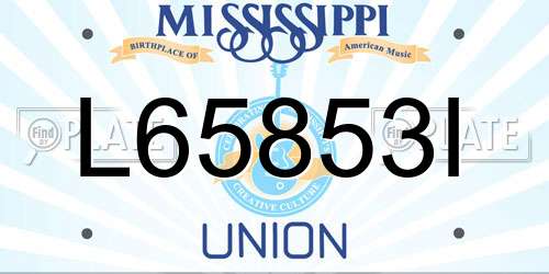 L65853I Mississippi License Plate