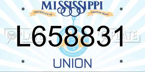 L658831 Mississippi License Plate