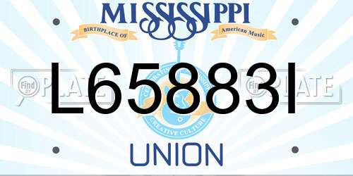 L65883I Mississippi License Plate