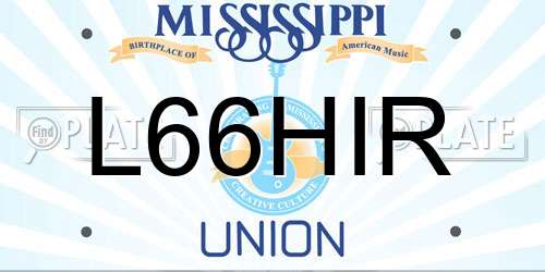 L66HIR Mississippi License Plate