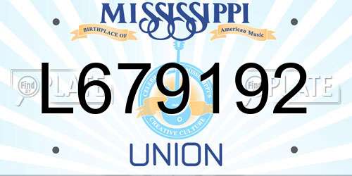 L679192 Mississippi License Plate