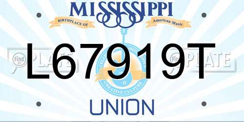 L67919T Mississippi License Plate