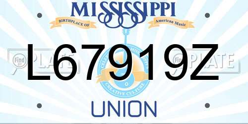 L67919Z Mississippi License Plate