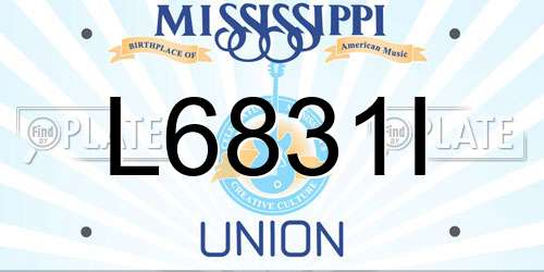 L6831I Mississippi License Plate