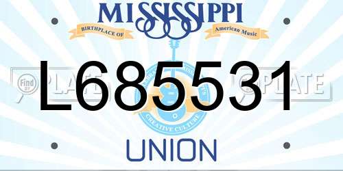 L685531 Mississippi License Plate