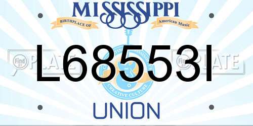 L68553I Mississippi License Plate