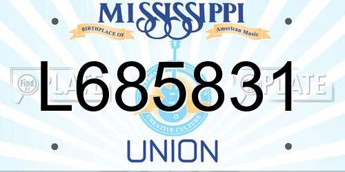 L685831 Mississippi License Plate
