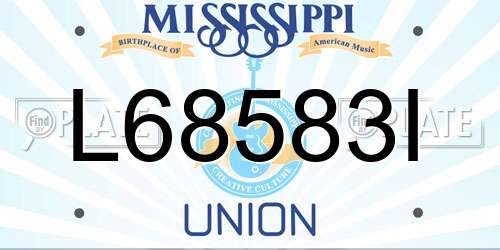 L68583I Mississippi License Plate