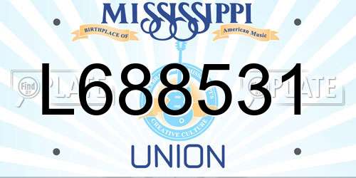 L688531 Mississippi License Plate