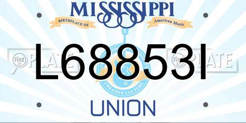 L68853I Mississippi License Plate