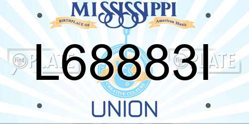 L68883I Mississippi License Plate