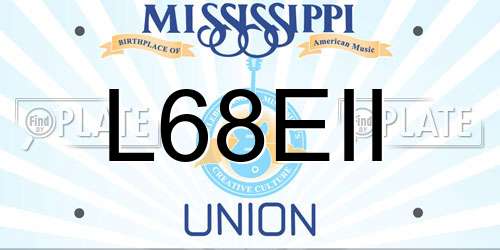 L68EII Mississippi License Plate