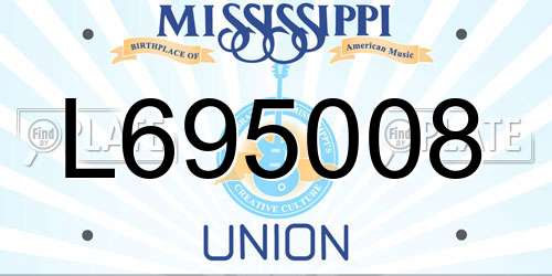 L695008 Mississippi License Plate
