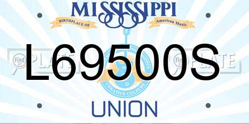 L69500S Mississippi License Plate