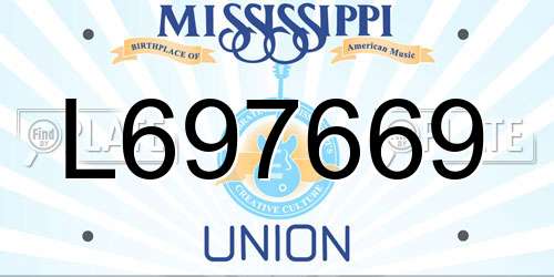 L697669 Mississippi License Plate