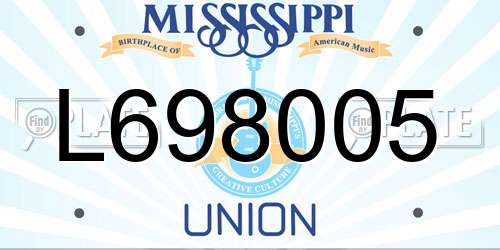 L698005 Mississippi License Plate