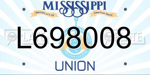 L698008 Mississippi License Plate