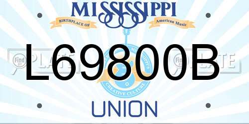 L69800B Mississippi License Plate