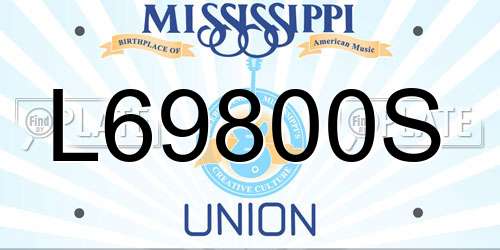 L69800S Mississippi License Plate