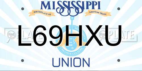 L69HXU Mississippi License Plate