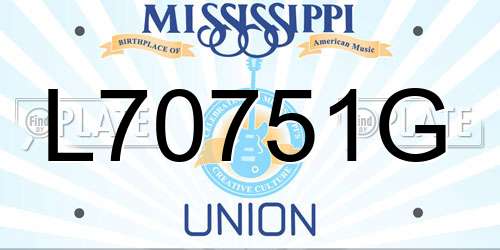 L70751G Mississippi License Plate