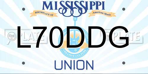 L70DDG Mississippi License Plate