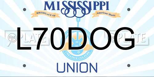 L70DOG Mississippi License Plate