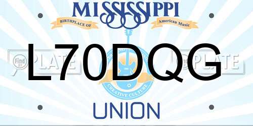 L70DQG Mississippi License Plate