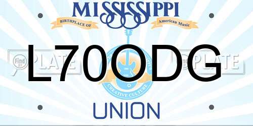 L70ODG Mississippi License Plate
