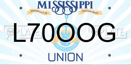 L70OOG Mississippi License Plate