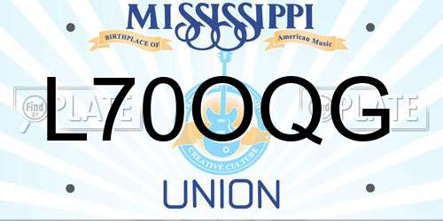 L70OQG Mississippi License Plate