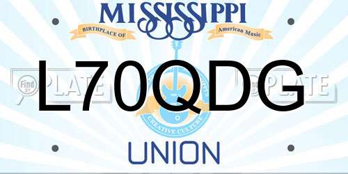 L70QDG Mississippi License Plate