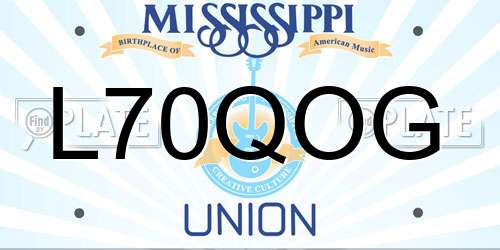 L70QOG Mississippi License Plate