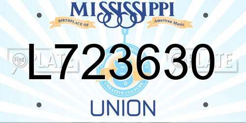 L723630 Mississippi License Plate