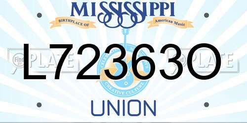 L72363O Mississippi License Plate