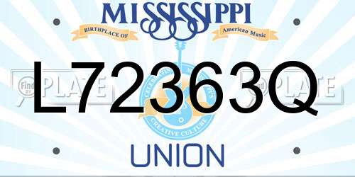 L72363Q Mississippi License Plate