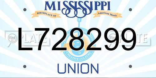 L728299 Mississippi License Plate