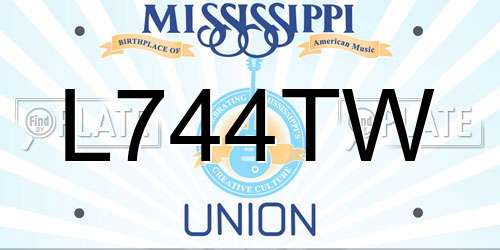 L744TW Mississippi License Plate