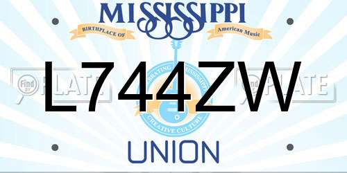 L744ZW Mississippi License Plate