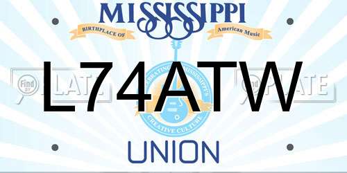 L74ATW Mississippi License Plate