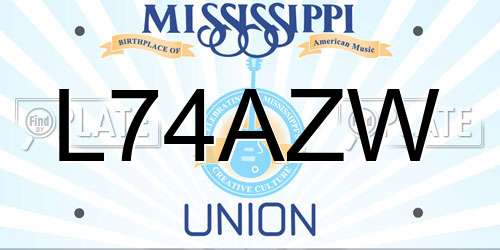L74AZW Mississippi License Plate
