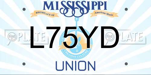 L75YD Mississippi License Plate