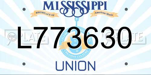 L773630 Mississippi License Plate