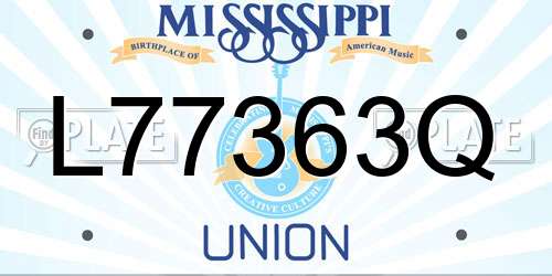 L77363Q Mississippi License Plate